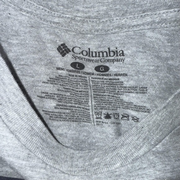 Columbia PFG Shirt Mens Large Gray Patriotic USA Fish Performance Fishing Tee - Picture 5 of 7